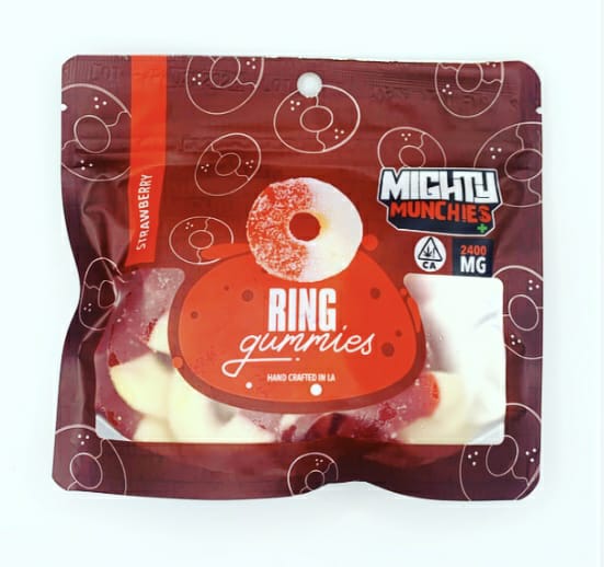 Mighty Munchies Strawberry Rings Gummies 1200MG